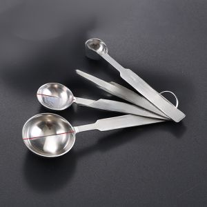 Stainless Steel Baking Measuring Spoons Set of 4 Kitchen Tools Approx 384g Milk Tea Shop Supplies Baking DIY Equipment