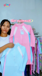 5-13 Years Old Long Sleeve Rashguard for Kids New Plain Pastel Color Design Quick Dry Swimming Attire Swimwear for Girls