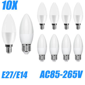 10PCS LED Candle Bulb 220V 85-265V E14/E27 3W 6W 9W 12W 15W Energy Saving Lamp Indoor Decorative  Bedroom And living Room Light