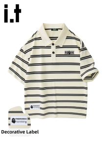 FINGERCROXX | Summer Stripe Polo Shirt Casual T-Shirt