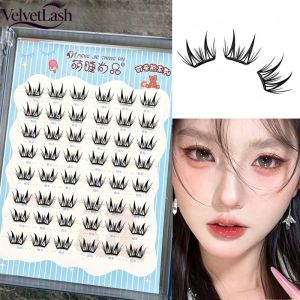 VelvetLash【Local Stock】Manga Noglue Eyelashes Ultra-thin False Eyelashes Segmented Lashes with Eyelash Glue Strands DIY Cluster Lashes