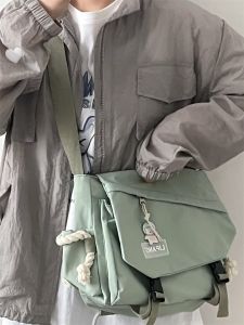 Backpack Trendy Instagram Style Japanese Style Harajuku Style Retro Workwear Crossbody Bag Large Capacity Shoulder Messenger Bag for Women and Men and Korean Students