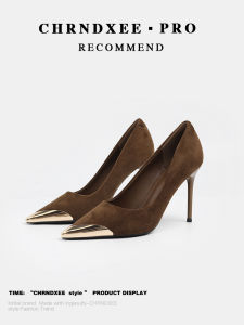 CHRNDXEE | Metallic Grace Pointed-Toe Suede French Style High Heels Stiletto Slip-On Mary Jane Pumps