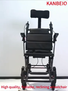KANBEIO Portable Elderly Foldable 150 Degree Reclining Wheelchair Foldable Travel Wheelchair