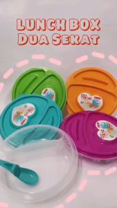 Grosir Tempat Makan Tokyo Clio Free Sendok Makan / Lunch Box 2 Sekat Bahan Plastik PP / Kotak Makan Plastik