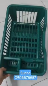 Rổ úp chén có ống đựng đũa muỗng Rổ úp chén dĩa có khay hứng nước- màu ngẫu nhiên.