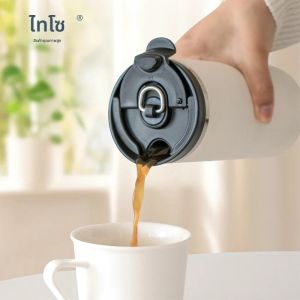 แก้วกาแฟแบบกด TYESO/SearchPean แก้วน้ำเก็บความเย็นสุญญากาศ สแตนเลส ปลอดสาร BPA สำหรับกิจกรรมกลางแจ้ง