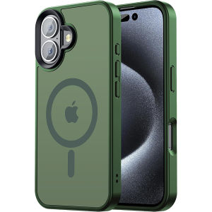Matte Case For iPhone 16e 16 E 15 Pro Max 14 Plus 13 Mini 12 11 SE 2022 2020 iPhone16 16Plus Magsafe Mag Safe Phone Cover Green