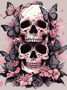 Huacan 5D Diamond Painting Skeleton Full Round Square DIY Embroidery Sale Flower Picture Of Rhinestones Room Decoration