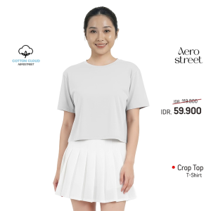 Aerostreet T Shirt Cotton Cloud Crop Top Mizy Grey Woman Crop Tshirt 1B200