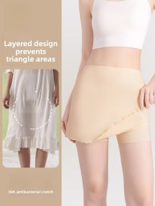 Miiow | Ice Silk Seamless Safety Pants Womens Summer Thin Abdomen Lifting Antibacterial Prevent Exposure Underwear Briefs