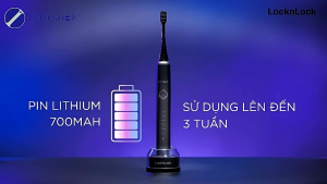 Bàn Chải Đánh Răng Điện Lock&Lock ENR636BLK 6 Chế Độ Chải Làm Sạch Sâu Kẽ Răng Hẹn Giờ Thông Minh Đế Sạc Không Dây Tiện Lợi