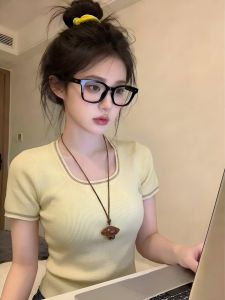SHUQINGLAI | Short-Sleeved Fitted Youthful T-Shirt