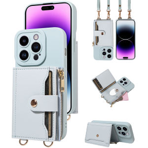 Faux Leather phone case for Samsung GalaxyS25ultra S20 S21 S22 S23 S24plus FE Note20 Crossbody with Mirror Zipper Wallet Cover