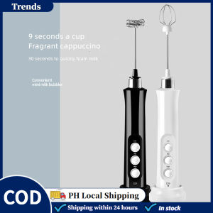 3 in 1 Portable Rechargeable Electric Milk Frother Foam Maker Handheld Foamer 3 Speeds Drink Mixer For Coffee Electric Egg Beater Whisk