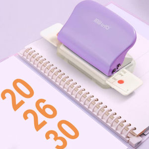 6-hole punching machine for A4 B5 and A5 paper manual binding machine capacity 5 sheets lavender color.
