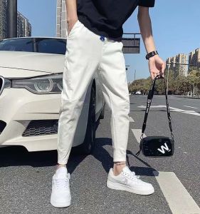 Quần Dài Nam Màu Trắng Thường Ngày Mùa Hè Mỏng Ôm Vừa Vặn Quần Dài 9 Điểm Quần Bó Quần Dài Nam Mùa Xuân