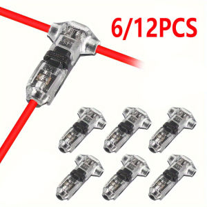6/12 T1 Quick Connect Wire Connectors - 1 Pin No Stripping Required Compact and Easy to Install Suitable for Low-Voltage Applications (12V-30V Dc) Ideal for Vehicle Audio Video and Lighting Installations Suitable for 18-22Awg Cables Lighting I...