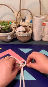 Tali Katun Macrame Kemasan Warna Krem & Putih 2mm Panjang 100 Meter