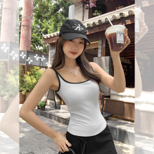 American Style Cool Spicy Girl U-Neck Backless Tank Top with Chest Pad Invisible Sleeveless Underwear for Women Autumn Wear