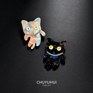 Adorable Fashionable Acetate Cat Sweater Brooch Pin Mens Suit Lapel Pin Accessory Cute Design Sensation Badge for Ladies