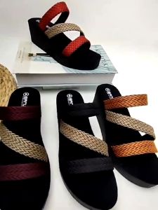 Sandal Wedges Wanita Dewasa Ban Tiga Rajut Turki Notice Terbaru