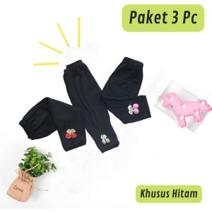 3 PC LEGING ANAK KHUSUS HITAM VARIASI CHERRY