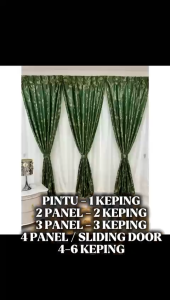 Stellarhous Langsir Dim Out Europe Jacquard Ready Made Hook Ring Eyelet Curtain French Pleat Siap Jahit Murah
