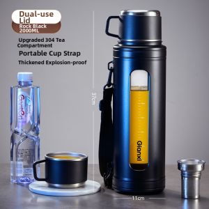 GIANXI | Large-capacity Tea Cup with Water Separation Portable Shockproof Tempered Glass