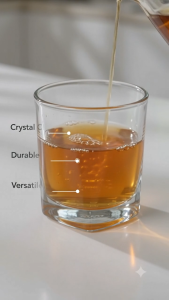 Set of 6 Deli Soga Premium Clear Stemless Drinking Glass – Crystal Clear & Durable | Height 8.5 cm × Width 4.5 cm × Length 3.4 cm