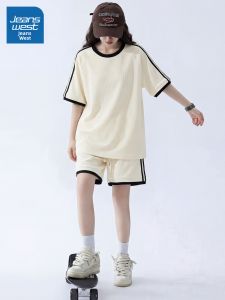 Jeanswest | Laid-back Comfortable Womens Sportswear Set Short Sleeve and Shorts