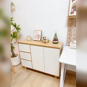 【On Hand】Cream style Sideboard Cabinet 2doors with Drawer Wooden Storage Organizer for Bedroom Home Office Kitchen Wood Furniture