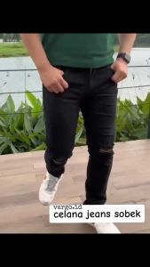 LAGI DISKON CELANA JEANS PENSIL SOBEK LUTUT PRIA / JEANS SOBEK RIPPED TERBARU / SLIMFIT SOBEK COWOK KEREN / PENSIL SOBEK / JEANS SOBEK BAYAR DI TEMPAT