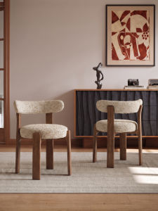 QUANMU | Comfortable Back Real Wood Luxurious French Design Chair