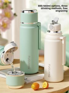 Fuguang | Large Capacity Portable Insulated Stainless Steel Water Bottle with Straw