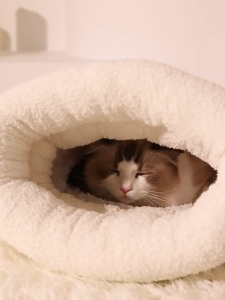 [READY STOCK] MIKOMI Cozy Burrow Pet Bed for Small Pets Cats and Dogs |  Soft Warm Cozy Washable Bed | Premium Quality Durable & Stylish Design