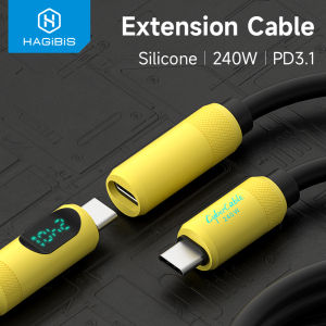 Hagibis USB C Extension Cable True Silicone Type C Male to Female Fast Charging Extender with Transfer For iPhone 16/15 MacBook Pro