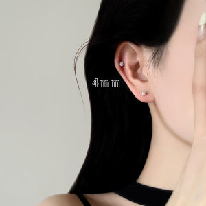 kuina | Pure 999 Silver Easy to Wear Sleep Friendly Shiny Diamond Ball Ear Studs