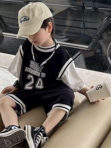 Boys Summer Sportswear Set: Short Sleeve T-Shirt Casual Clothes & Handsome Two-Piece Children's Clothing