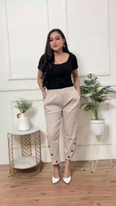 mevin pants celana wanita terbaru bahan twill streat halus dan melar