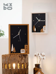 YBOX นาฬิกาตั้งโต๊ะแบบติดผนัง ทรงสี่เหลี่ยม ไม้ แบบแบตเตอรี่ สำหรับห้องนั่งเล่น นาฬิกาตกแต่งบ้าน นาฬิกาตั้งโต๊ะ ไม่มีกลไก