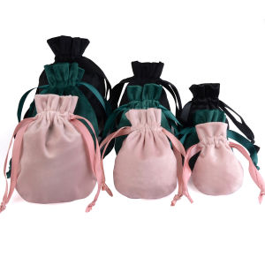5pcs/lot Gourd Soft Velvet Bags Drawable Pouches 8x10cm/10x13cm/13x16cm Packing Bag Jewelry Wedding Decoration Gift Bags
