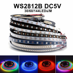 WS2812B IC Independent Control DC5V Led Lights RGB Led Strip Light IP65 IP68 Waterproof Smart Pixels Magic Light Black White PCB