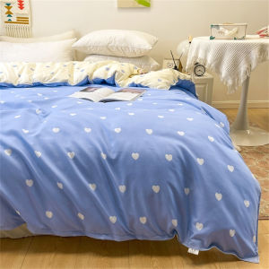 1Pc Duvet Cover 150*200 RU Single Quilt Bag Nordic Style Comforter Covers Grey Heart Printed Home Student Dormitory Bed Linens