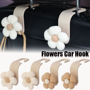 2PCS Creative Car Seat Back Storage Hook Abs Cute Flower Car Headrest Hidden Handbag Hanger Car Interior Debris Storage Hook