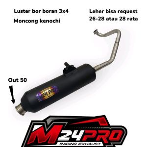 Knalpot Luster M24PRO Inlet 28 Out 50 Sarbor 3x4 PNP All Beat Scoopy Vario Genio Nmax Pcx