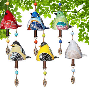 Cute Bird Song Bell Wind Bell Hanging Ornaments Bird Bell Wind Chimes for Wall Window Door Housewarming Gift