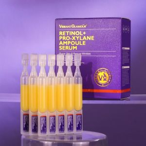 VIBRANT GLAMOUR Retinol Pro-xylane Ampoule Serum 2ml*15pcs Copper Tripeptide Ampoule Second Throwing Serum Triple Anti-aging Anti-wrinkle Whitening and brightening Promote collagen Reduce fine lines