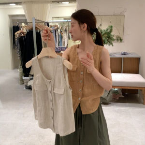 DUOFEIYAN | Vintage and Elegant U-Neck Sleeveless Vest