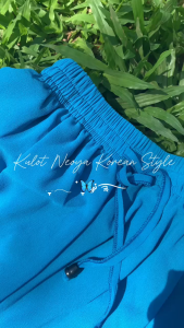 Paket Hemat 2pcs - Celana Kulot Wanita Warna blue orcid ( tosca ) Korea Style Neoya Celana Panjang Casual Bahan Premium All Size
